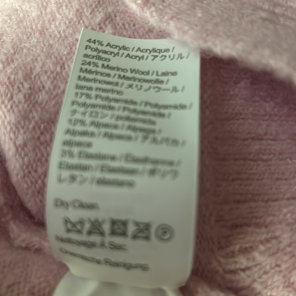 New J Crew Wool Blend Stretch Oversized V Neck Sweater Icy Orchid SZ Small - Picture 5 of 5